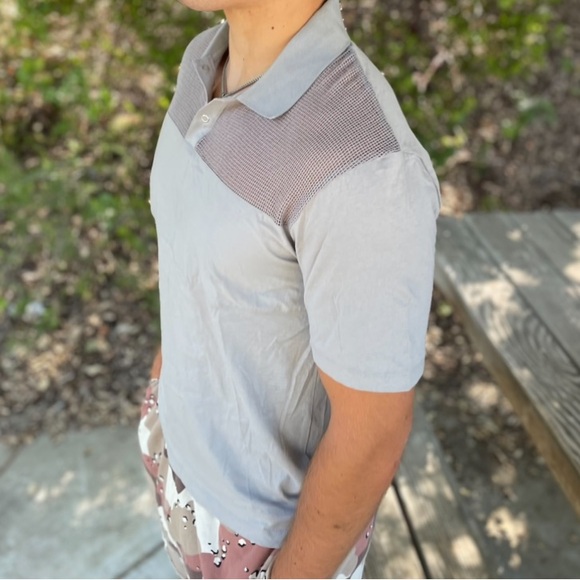 COS SEE THROUGH MESH FISH NET POLO SHIRT LUXURY BLOCK SHEER REVEAL REVEALING MEN - Picture 10 of 16